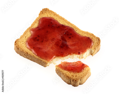 Biscotte et confiture de fraises