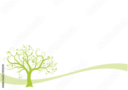 vecteur série - arbre sur une courbe vectoriel