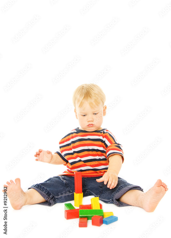 Beautiful young child playing intellectual game Beautiful young child playing intellectual game