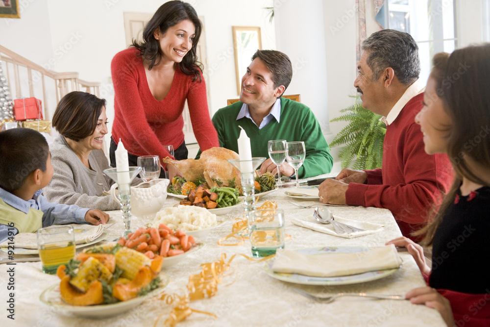 Family All Together At Christmas Dinner Family All Together At Christmas Dinner