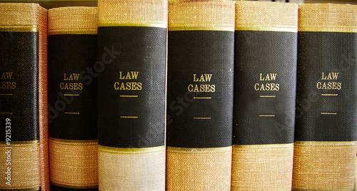 Law books in a row, on a shelf