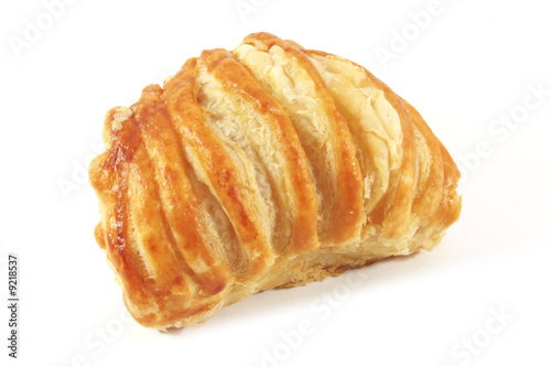 Apple Strudel Puff Pastry Danish Isolated on a White Background