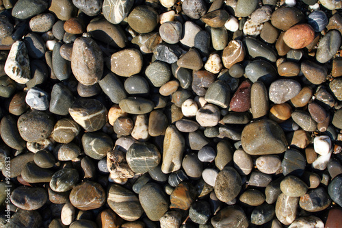 wet pebbles in waves of the Black Sea