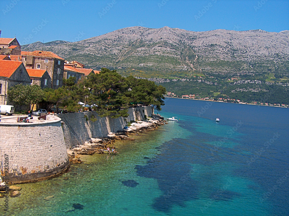 Fototapeta premium Les remparts de Korcula