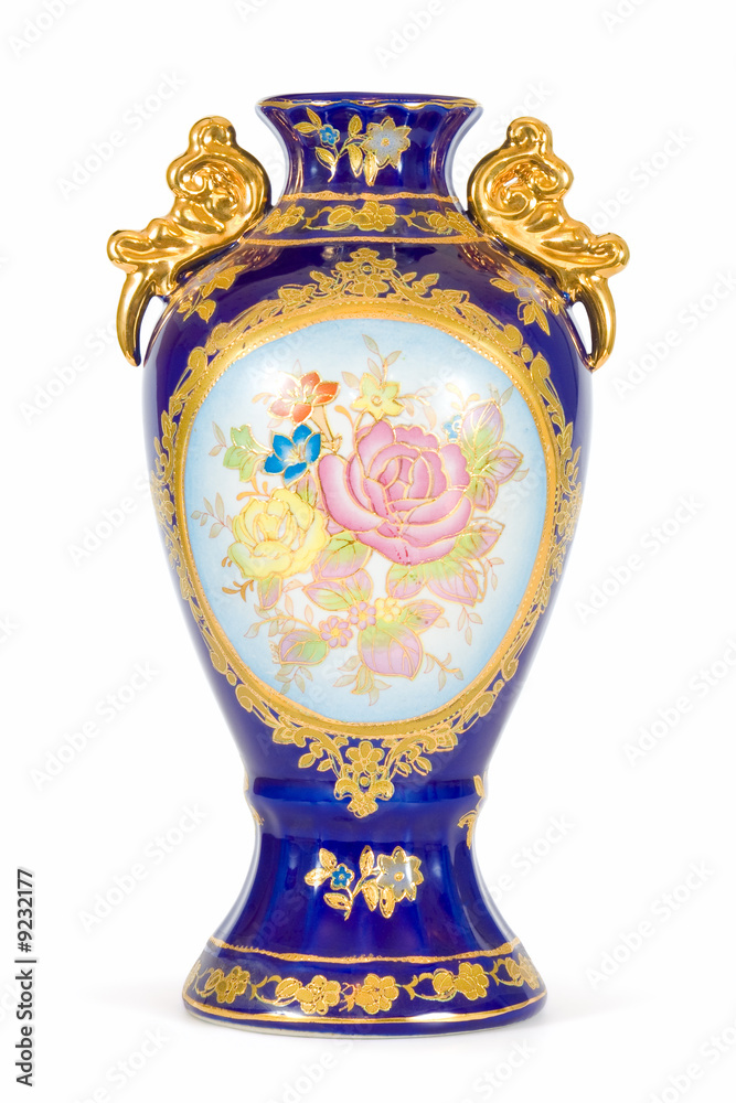 Ancient vase on a white background. Isolated