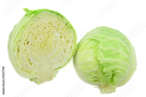 Cabbage head cut on two halves.