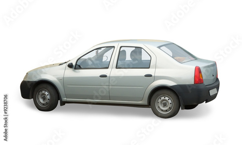 family car on white. Isolated whith clipping path
