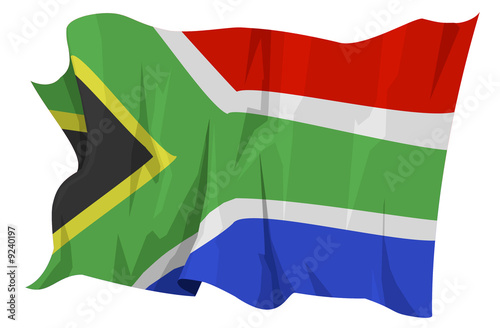 Computer generated illustration of the flag of South Africa