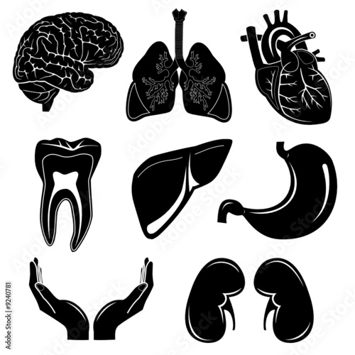 Vector medical icons. Black and white. Simply change.