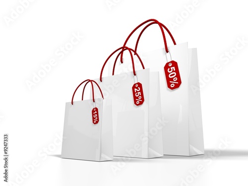 white shopping bag on white background