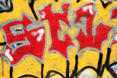 Wall of graffiti.