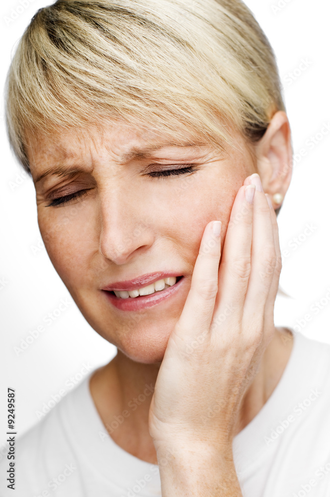 blond young woman in pain close up shoot blond young woman in pain close up shoot