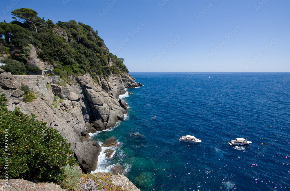 Mediterranean coastline, Portofino, Italy