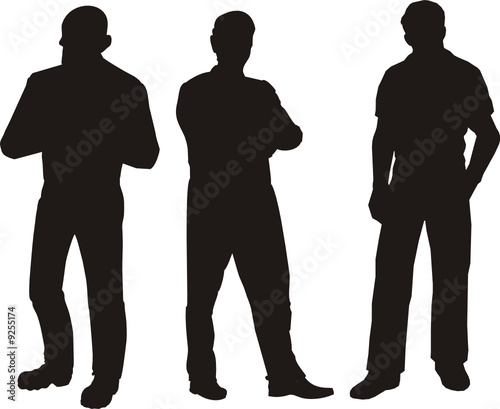 Silhoutte Of Men Standing photo
