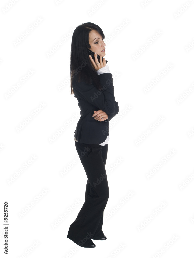 businesswoman talking on her cell phone. businesswoman talking on her cell phone.