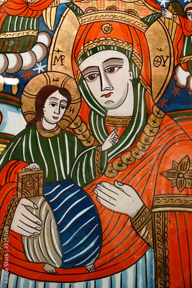 beautiful romanian orthodox religious icon  painting