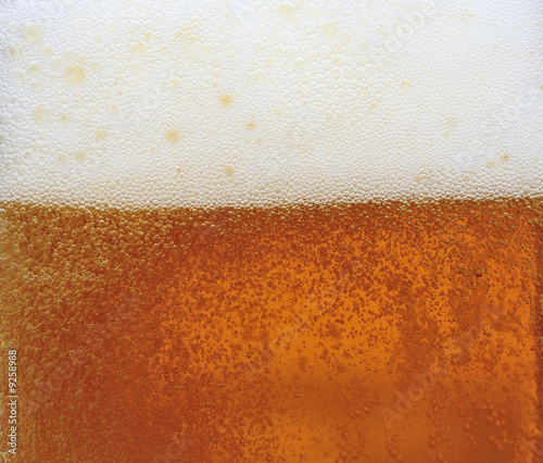 Close-up beer with froth