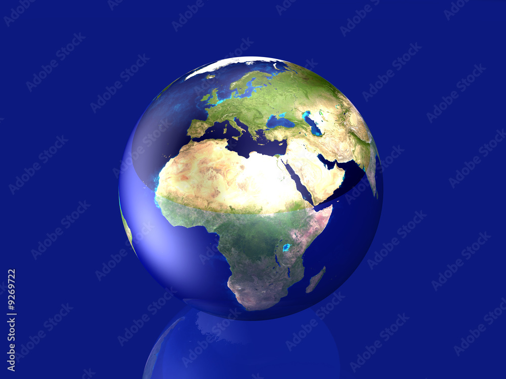 Gläserner Globus - Europa, Afrika