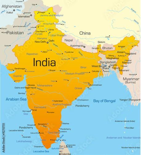 Vector map of India country