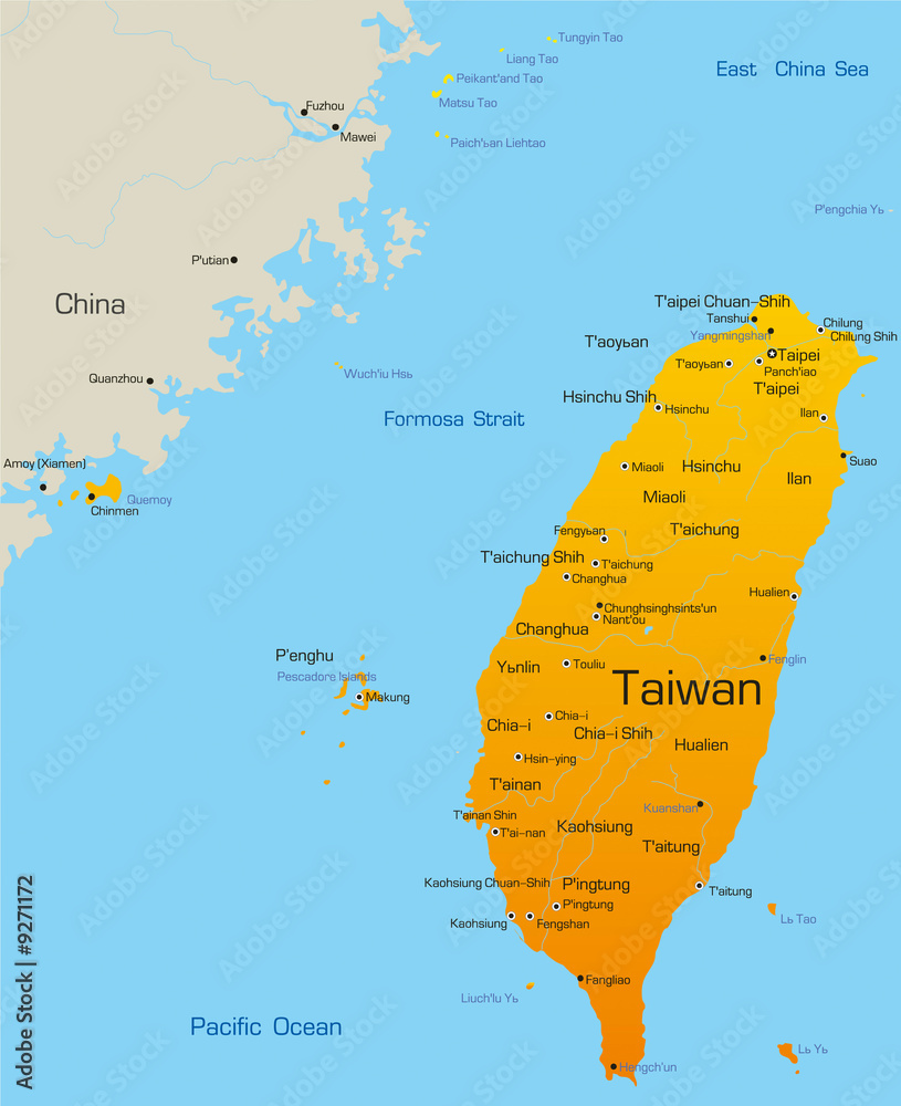 Obraz premium Vector map of Taiwan country