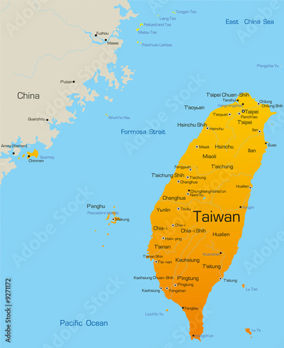 Vector map of Taiwan country