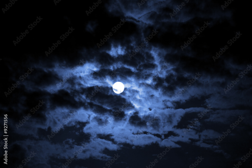 Shone circle of the moon in darkness Shone circle of the moon in darkness
