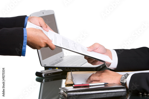 Hand over document