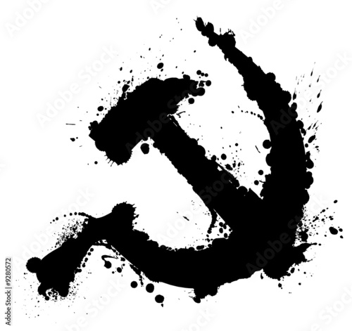 Hammer and sickle splatter element