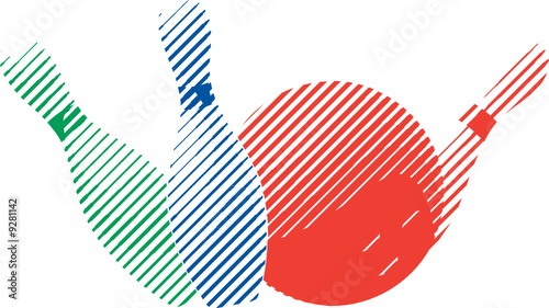 Vintage bowling vector illustration
