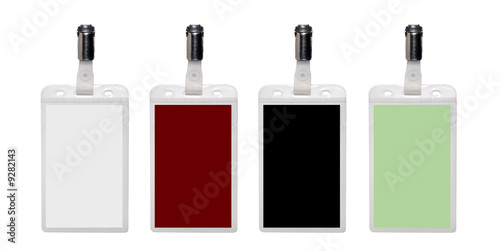 Name badges isolated on a white background