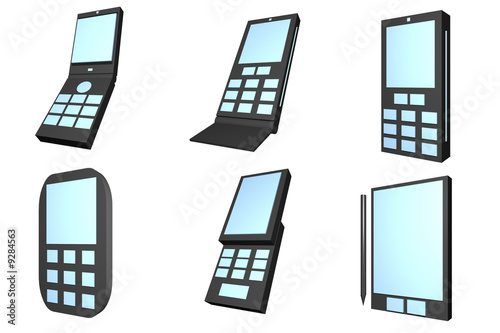 Handphone Designs Icons isolated on white background photo