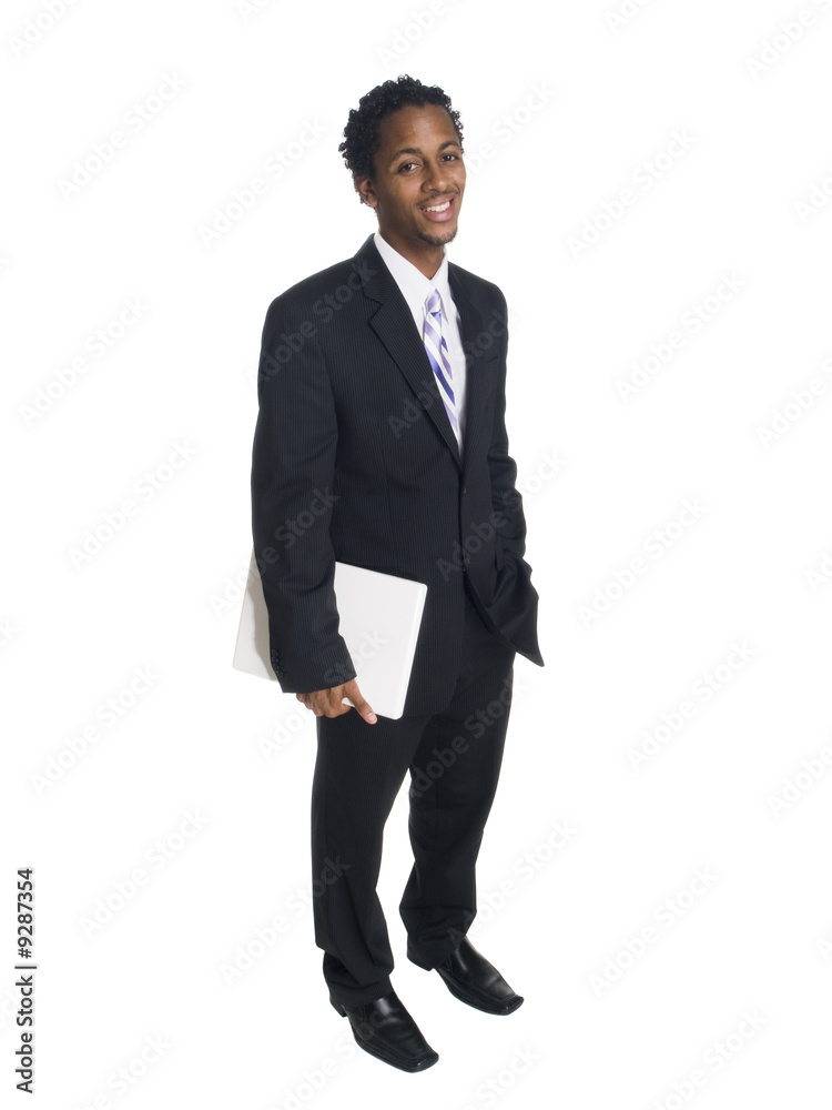 businessman holding a laptop computer. businessman holding a laptop computer.
