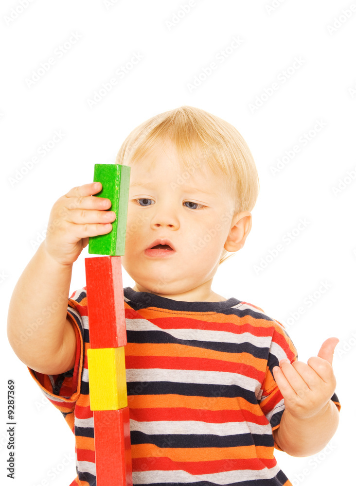 Beautiful young child playing intellectual game Beautiful young child playing intellectual game