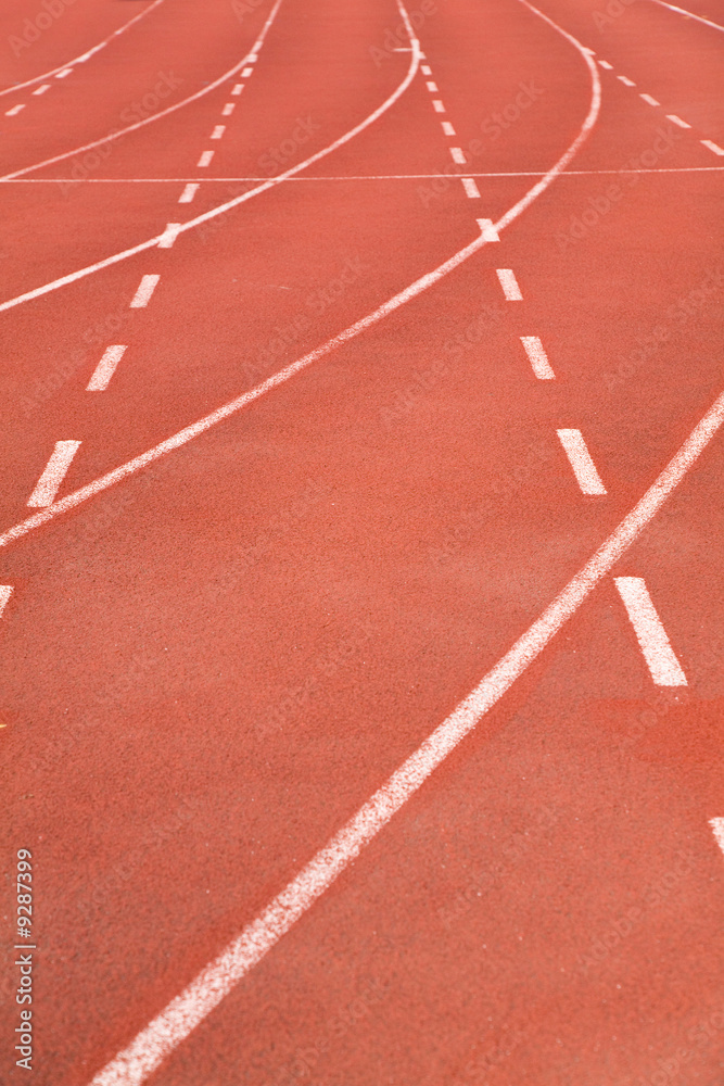 Fototapeta premium Red stadium race track close up shot
