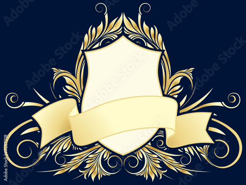 Vector floral heraldic plate