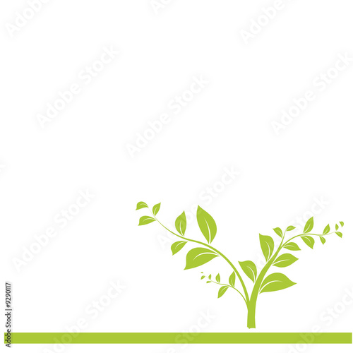 vecteur série - arbre vert et bordure