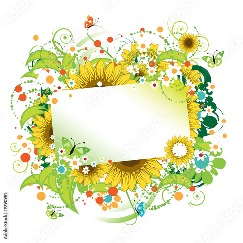 Floral frame beautiful