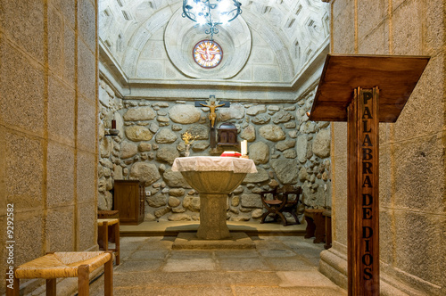 Fotografering Baptismal Font. Inside of Crypt Baptistery