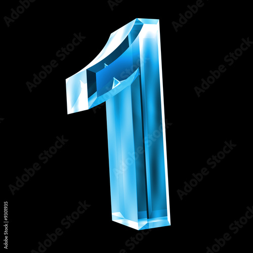 3d number 1 in glass