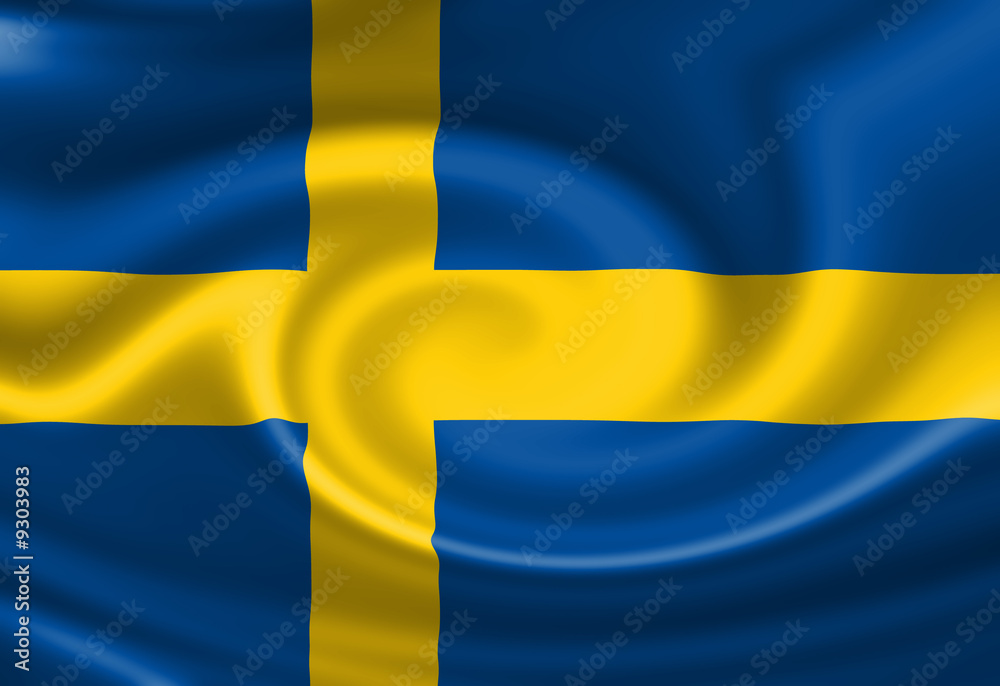 Swedish flag waving in the wind Swedish flag waving in the wind