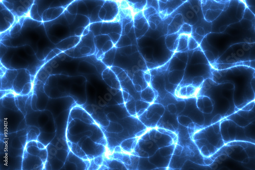 Blue Electrical Storm Abstract Background in Blue Black
