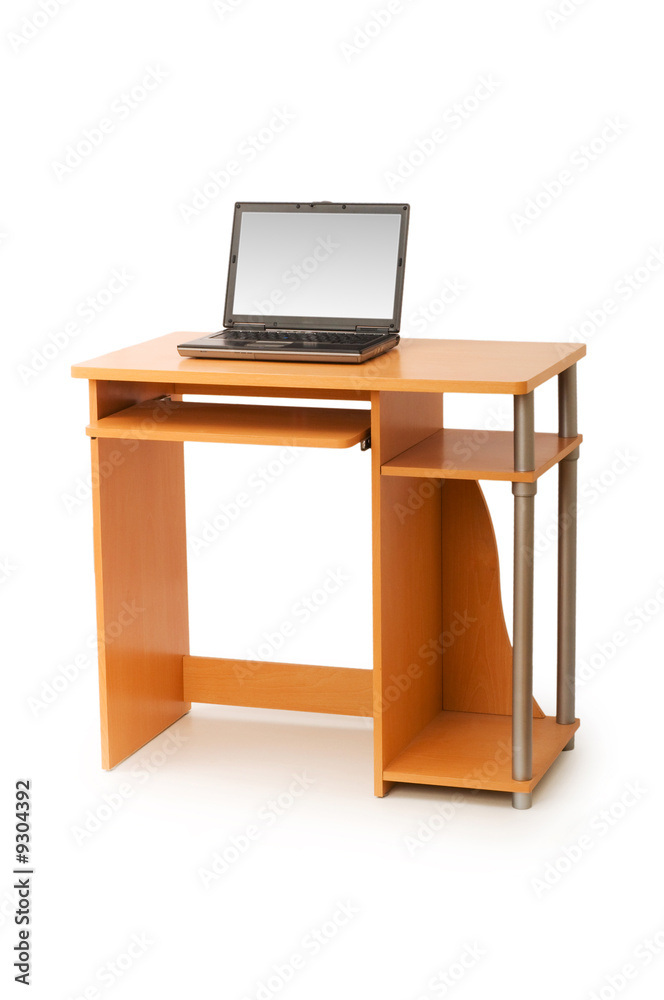 Laptop and desk isolated on the white Laptop and desk isolated on the white
