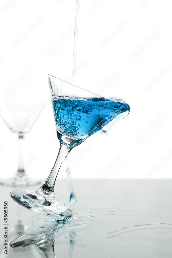 Pouring liquid unto unstable glass Pouring liquid unto unstable glass