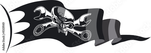 Vector motor Jolly Roger flag