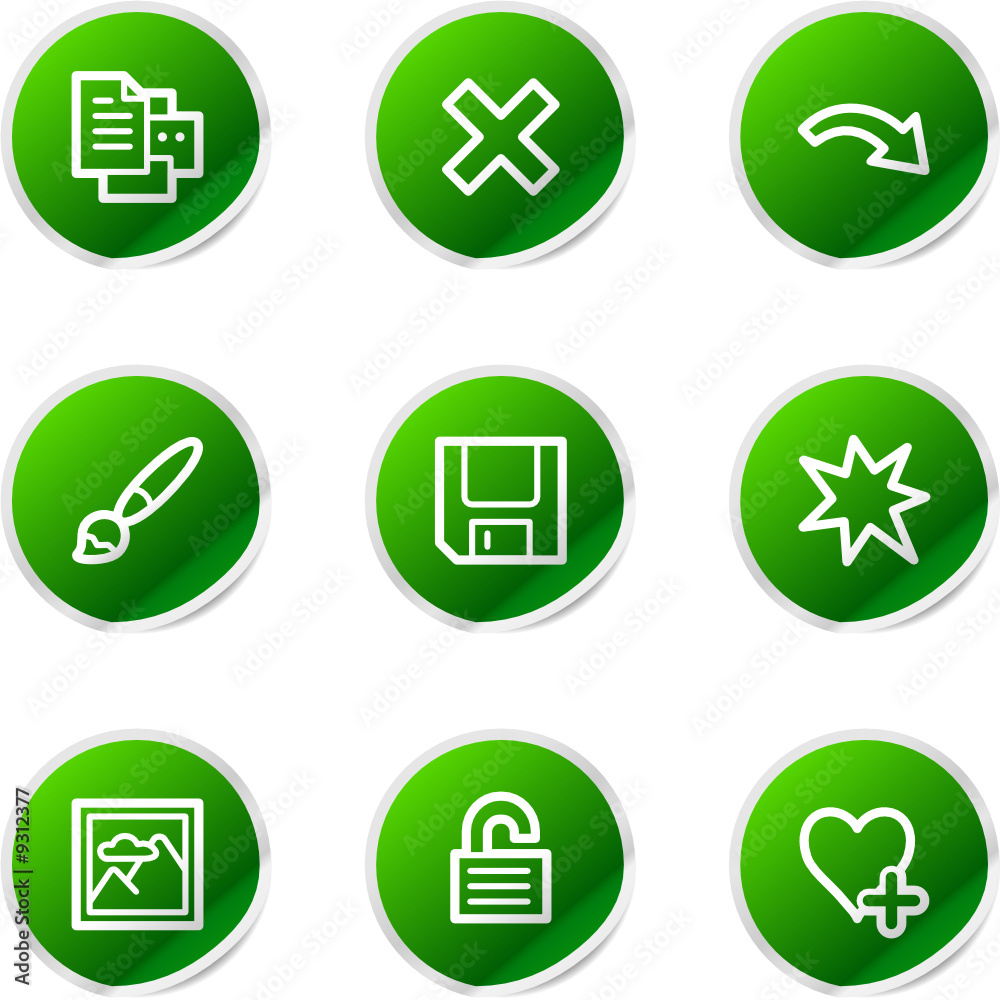 Image viewer 2 icons, green stickers series Image viewer 2 icons, green stickers series