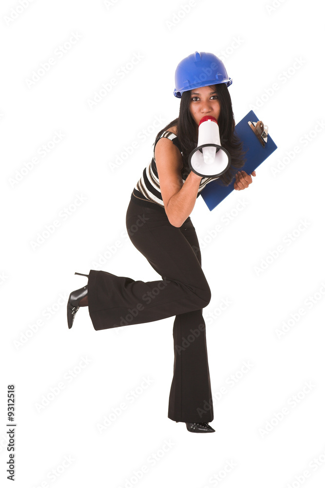 African businesswoman in black office outfit on a white African businesswoman in black office outfit on a white