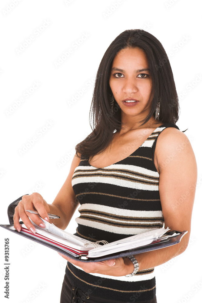 African businesswoman in black office outfit on a white African businesswoman in black office outfit on a white