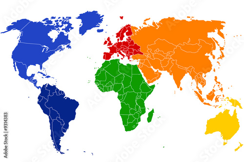 Weltkarte, world map