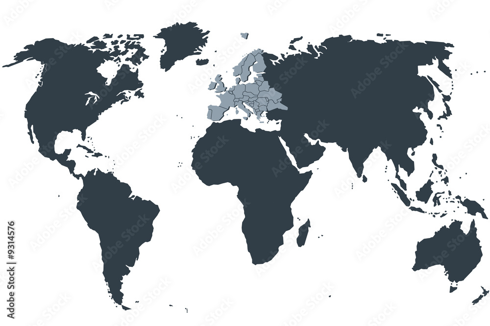 Weltkarte, world map