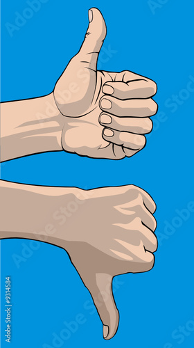 Thumbs up and down